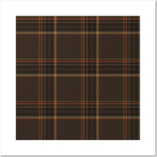 Brown Orange and yellow Tartan Plaid Pattern Posters and Art